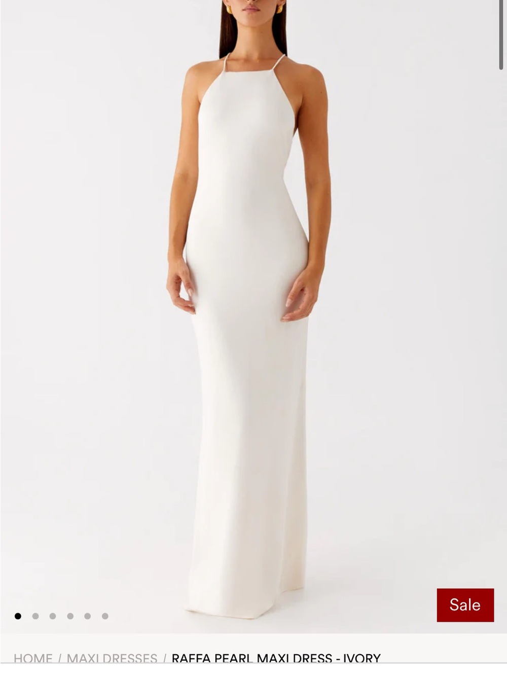 Peppermayo Ivory Halter-Neck Maxi Gown